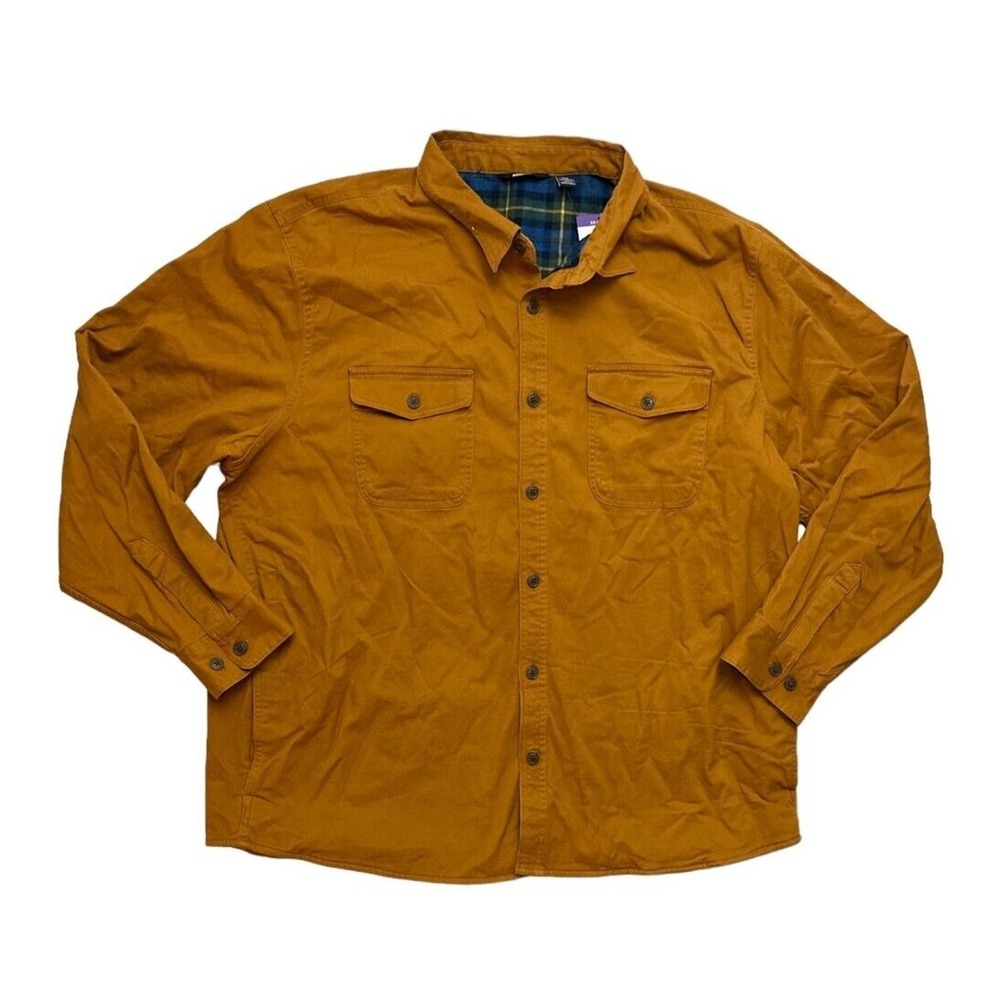 NEW!! Lands' End Men's Soft Flannel Lined Shirt Jackets Variety Golden Peecan S